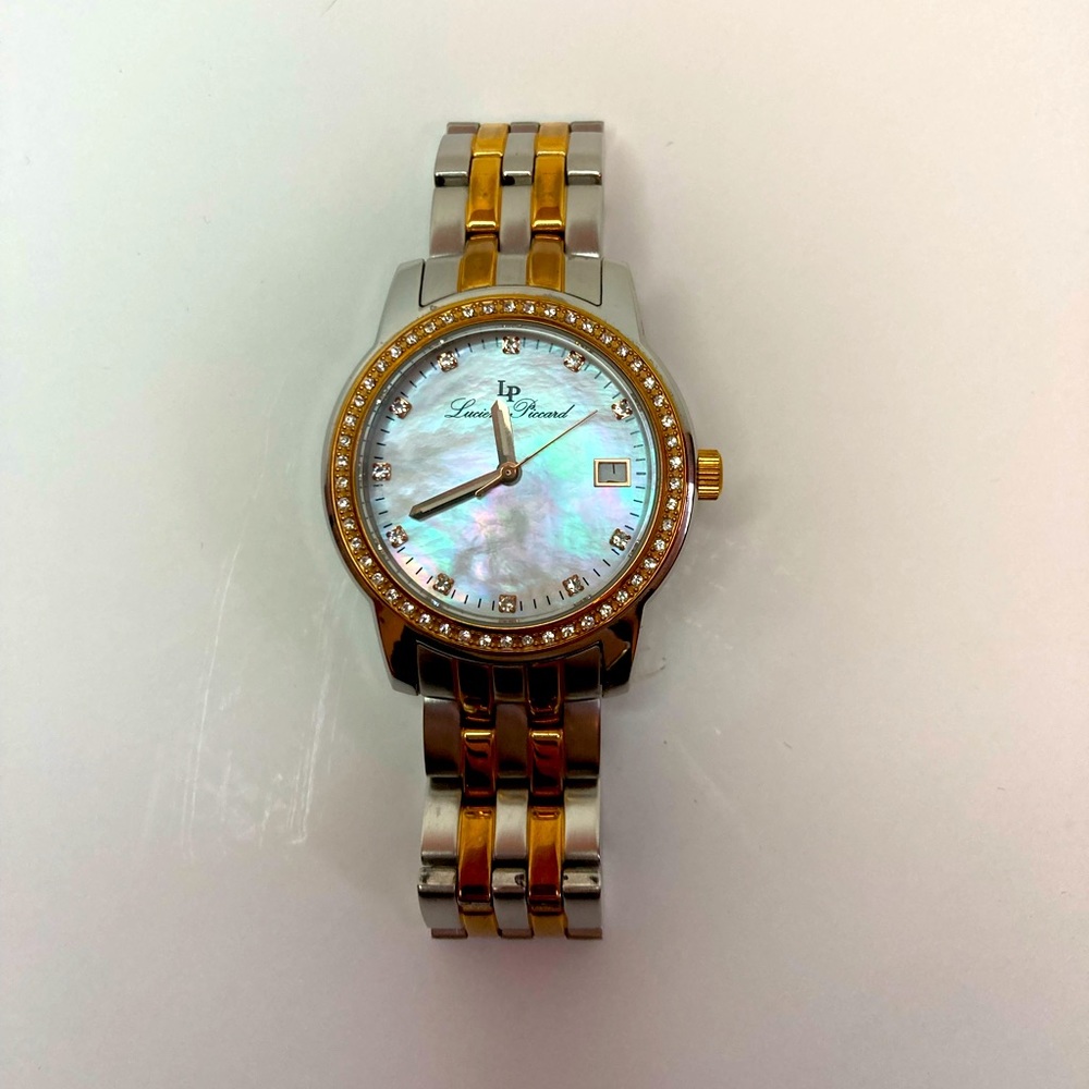 Lucien Piccard stainless steel and rose gold watch